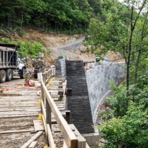 Retaining wall construction by RCS Pools in Franklin, TN